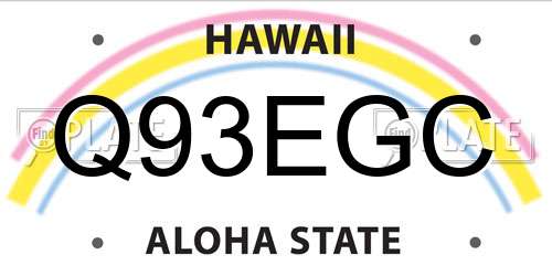 Q93EGC Hawaii License Plate