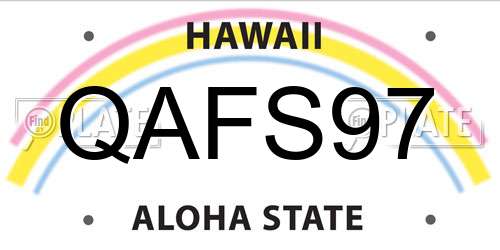 QAFS97 Hawaii License Plate