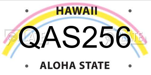 QAS256 Hawaii License Plate
