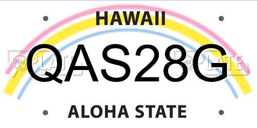 QAS28G Hawaii License Plate