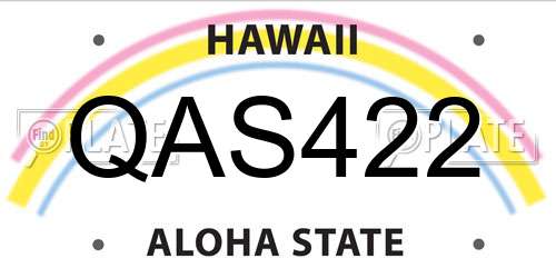 QAS422 Hawaii License Plate