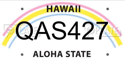 QAS427 Hawaii License Plate