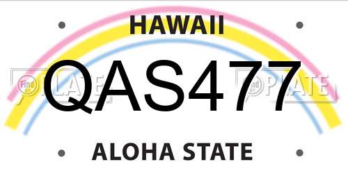 QAS477 Hawaii License Plate