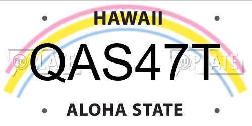 QAS47T Hawaii License Plate