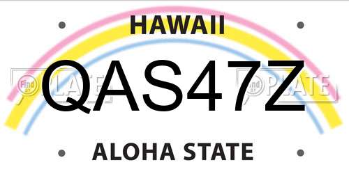 QAS47Z Hawaii License Plate