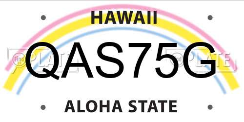 QAS75G Hawaii License Plate