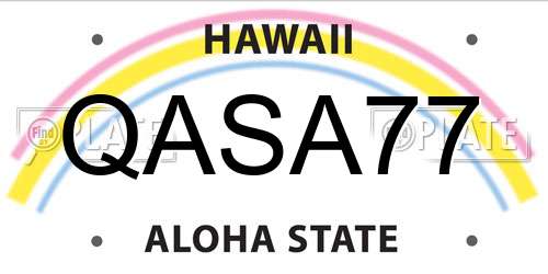 QASA77 Hawaii License Plate