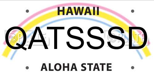 QATSSSD Hawaii License Plate