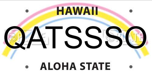 QATSSSO Hawaii License Plate