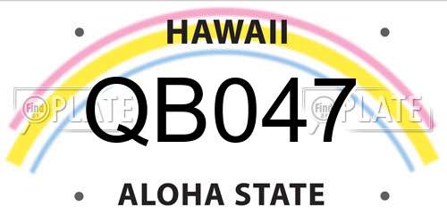 QB047 Hawaii License Plate