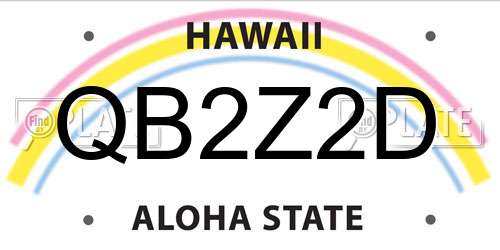 QB2Z2D Hawaii License Plate