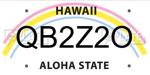 QB2Z2O Hawaii License Plate