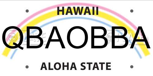QBAOBBA Hawaii License Plate