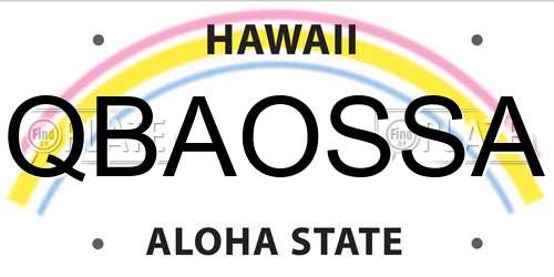 QBAOSSA Hawaii License Plate