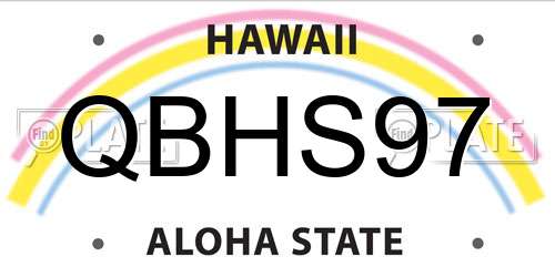 QBHS97 Hawaii License Plate
