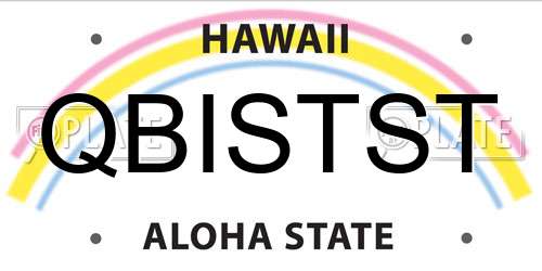 QBISTST Hawaii License Plate