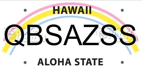 QBSAZSS Hawaii License Plate