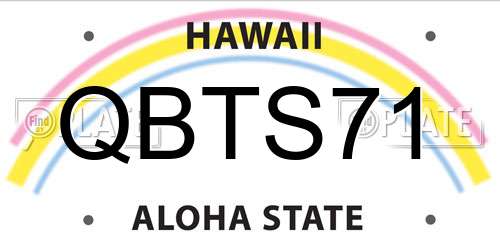 QBTS71 Hawaii License Plate