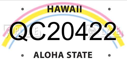 QC20422 Hawaii License Plate