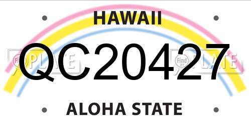 QC20427 Hawaii License Plate