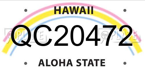 QC20472 Hawaii License Plate