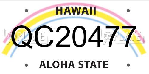 QC20477 Hawaii License Plate