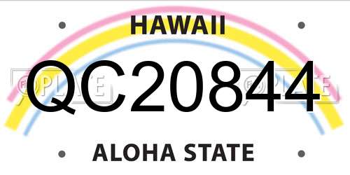 QC20844 Hawaii License Plate