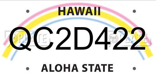 QC2D422 Hawaii License Plate