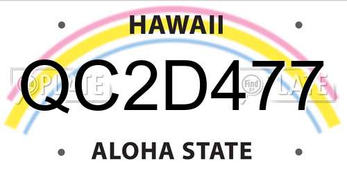 QC2D477 Hawaii License Plate