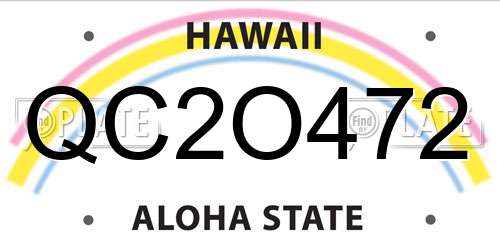 QC2O472 Hawaii License Plate