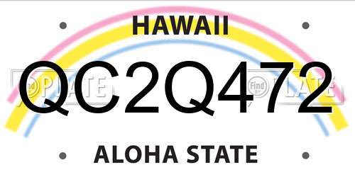 QC2Q472 Hawaii License Plate