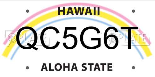QC5G6T Hawaii License Plate