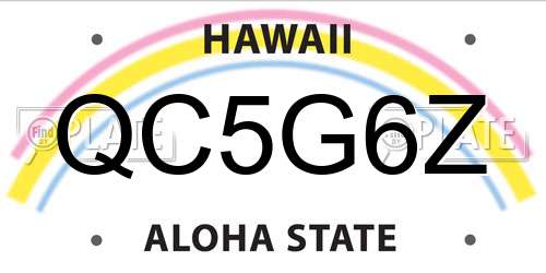QC5G6Z Hawaii License Plate