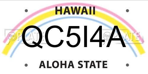 QC5I4A Hawaii License Plate