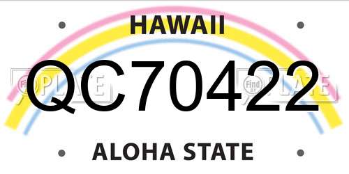 QC70422 Hawaii License Plate