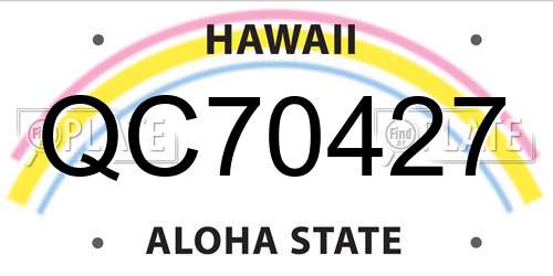 QC70427 Hawaii License Plate