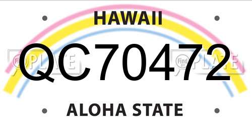 QC70472 Hawaii License Plate