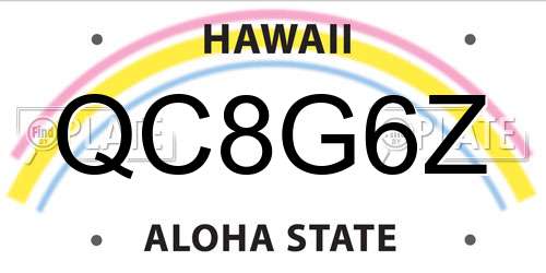 QC8G6Z Hawaii License Plate