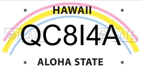 QC8I4A Hawaii License Plate