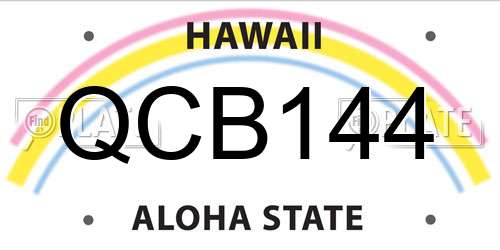 QCB144 Hawaii License Plate