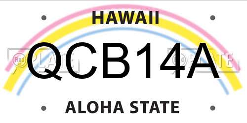 QCB14A Hawaii License Plate