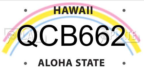 QCB662 Hawaii License Plate