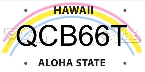 QCB66T Hawaii License Plate