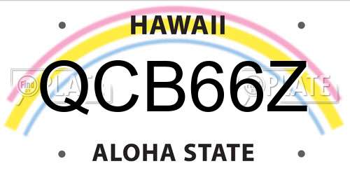 QCB66Z Hawaii License Plate