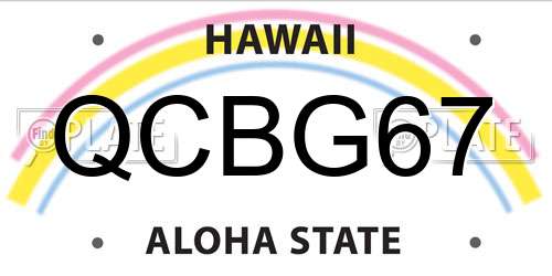 QCBG67 Hawaii License Plate