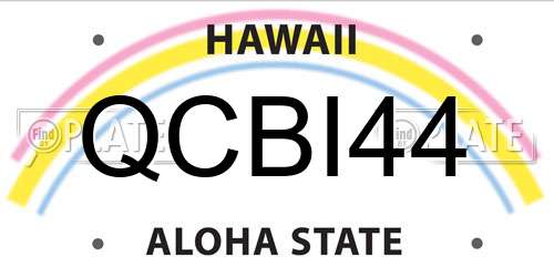 QCBI44 Hawaii License Plate