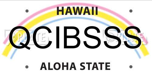 QCIBSSS Hawaii License Plate