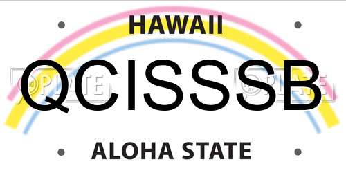 QCISSSB Hawaii License Plate