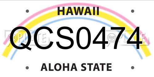 QCS0474 Hawaii License Plate