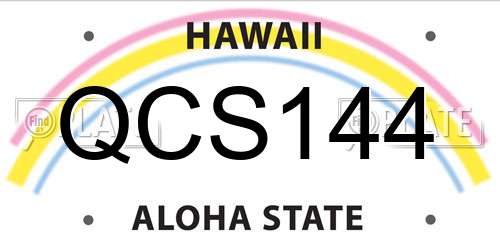QCS144 Hawaii License Plate